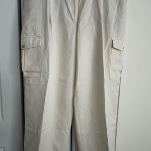 LOFT Off-White Wide Leg Pants